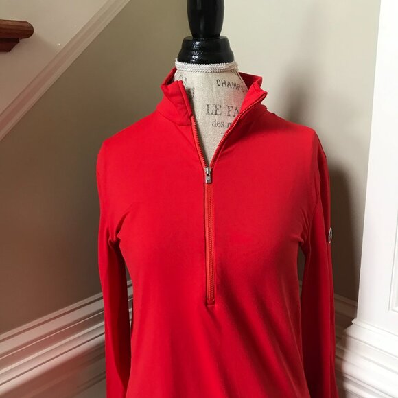 Fulsap Gemini 1/4 Zip Pullover Womens XL Red Base Layer Power Stretch Mock Neck - Picture 4 of 13